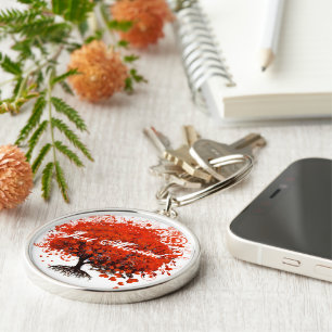 Red Tree Wedding Keychains