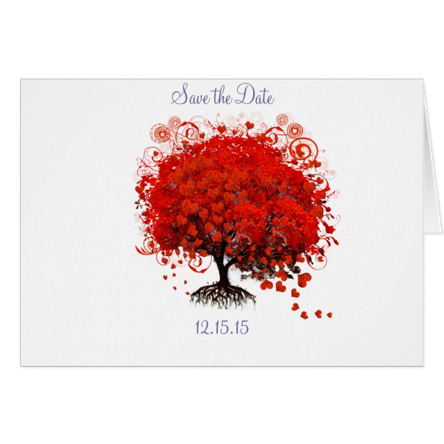 Red Tree Wedding T-Shirts, Gifts, Stickers & Favor (Front Horizontal)