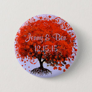 Red Tree Wedding T-Shirts, Gifts, Stickers & Favou 2 Inch Round Button