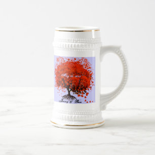 Red Tree Wedding T-Shirts, Gifts, Stickers & Favou Beer Stein