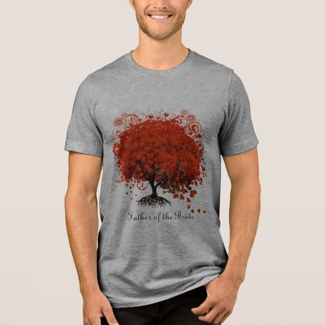 Red Tree Wedding T-Shirts, Gifts, Stickers & Favou Tri-Blend Shirt (Front)
