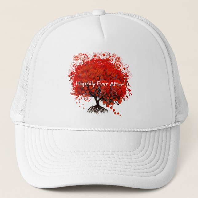 Red Tree Wedding T-Shirts, Gifts, Stickers & Favou Trucker Hat (Front)