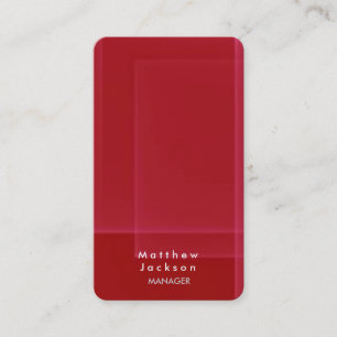 Red Trendy Modern Plain Professional Manager Business Card