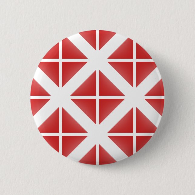 Red Trendy Triangle Pattern 2 Inch Round Button (Front)