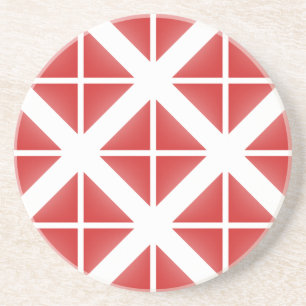 Red Trendy Triangle Pattern Coaster
