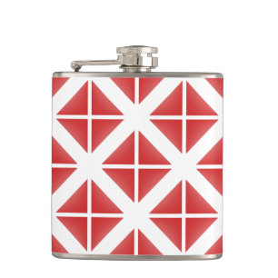 Red Trendy Triangle Pattern Hip Flask