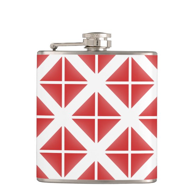 Red Trendy Triangle Pattern Hip Flask (Front)