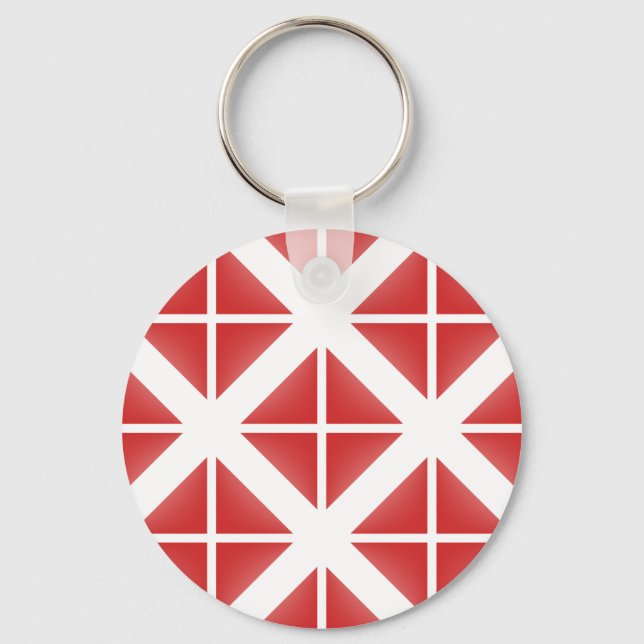Red Trendy Triangle Pattern Keychain (Front)