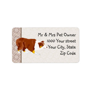 Red Tri Australian Stockdog Custom Address Label