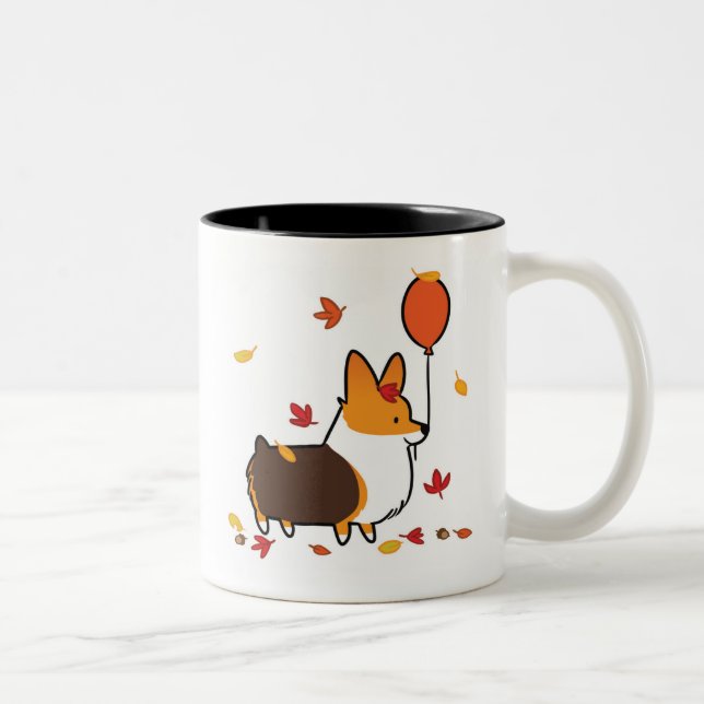 Red Tri-Colour Corgi Autumn Mug | CorgiThings (Right)
