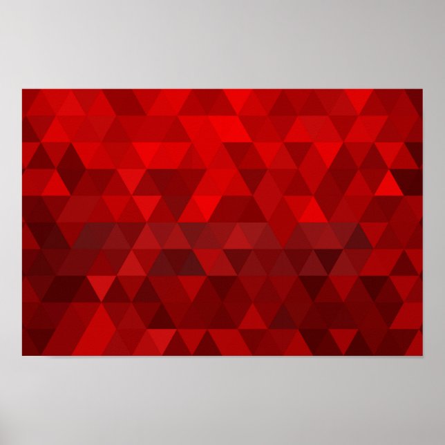 red triangle background abstract geometry pattern poster (Front)