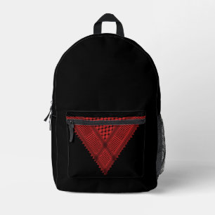 red triangle Keffiyeh Palestine resistance symbol Printed Backpack