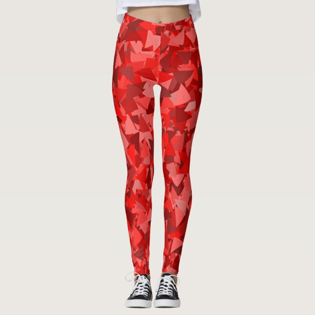 Red Triangle Pattern Leggings (Front)