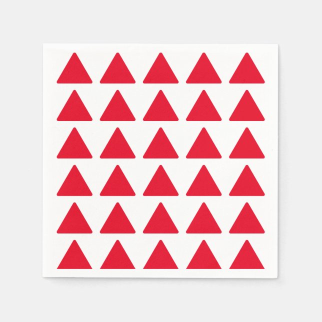 Red Triangle Pattern Pink Modern Artwork Napkin (Front)