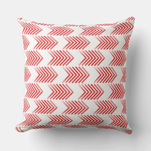Red Tribal Arrow Pattern Throw Pillow