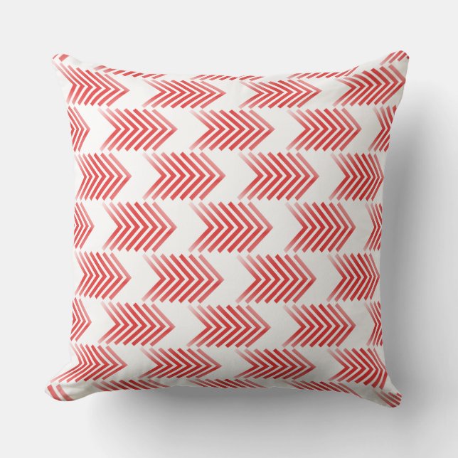 Red Tribal Arrow Pattern Throw Pillow (Front)