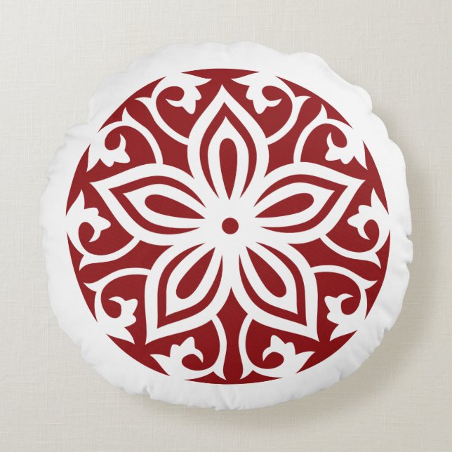 Red TRIBAL CIRCLE OF LIFE Throw Pillow (Front)
