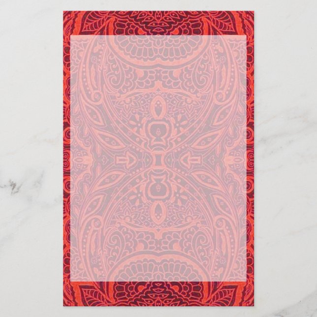 Red tribal damask pattern (Front)