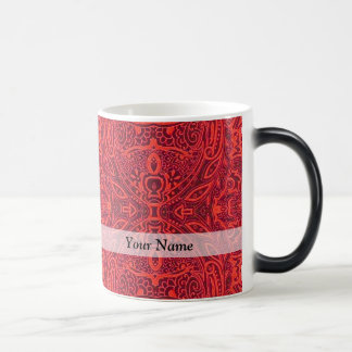 Red tribal damask pattern magic mug