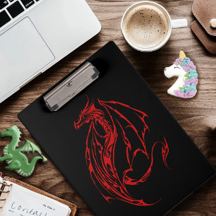 Red Tribal Dragon Black Clipboard