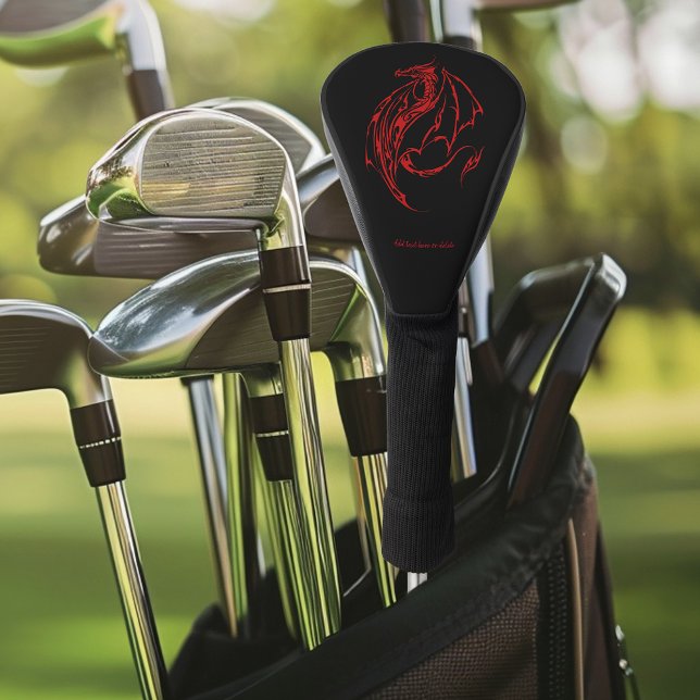 Red Tribal Dragon Black Golf Head Cover (Creator Uploaded)