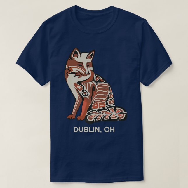 Red Tribal Fo Dublin Native American Artwork T-Shirt (Design Front)
