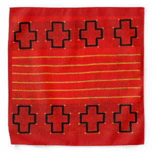 Red Tribal Native American Southwestern Weaving Bandana