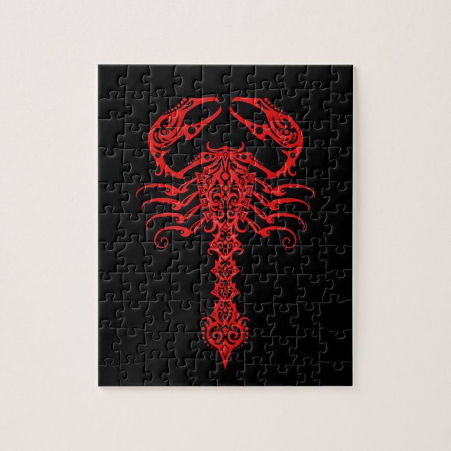 Red Tribal Scorpion Jigsaw Puzzle (Vertical)