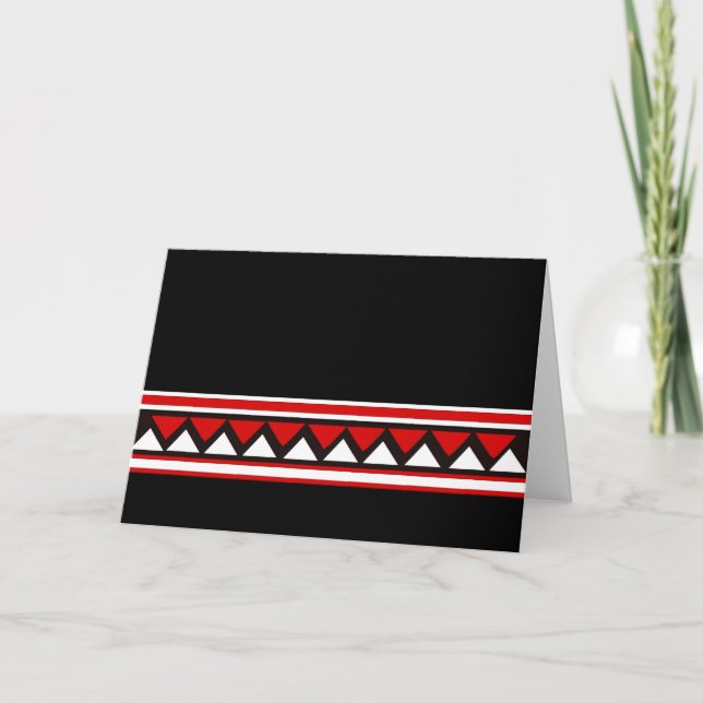 Red Tribal Triangles Card (Front)