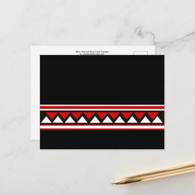 Red Tribal Triangles Postcard (Front/Back In Situ)