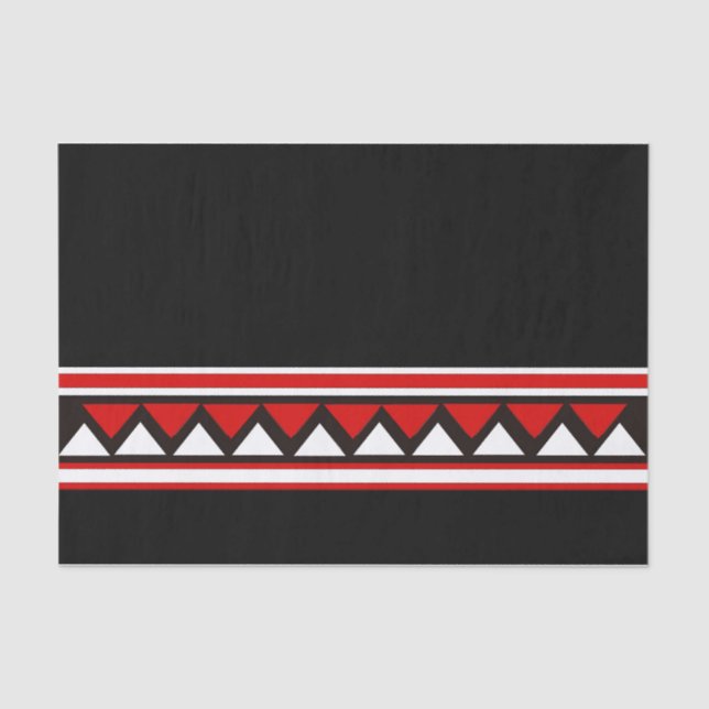 Red Tribal Triangles Tissue Paper (Front)