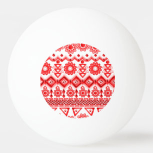 Red tribal, watercolor ethnic pattern. ping pong ball