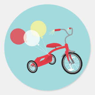 Red Tricycle Graphic Classic Round Sticker