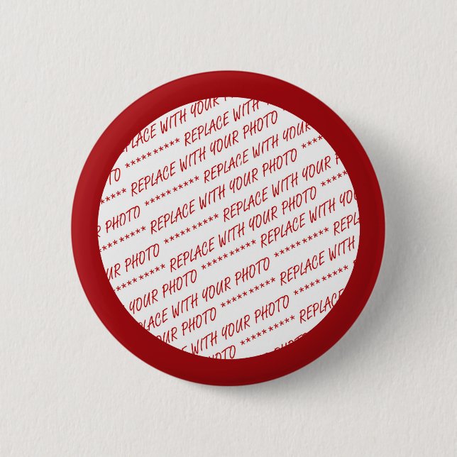 Red Trimmed Photo Template 2 Inch Round Button (Front)