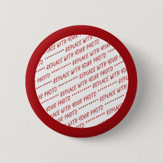 Red Trimmed Photo Template 2 Inch Round Button