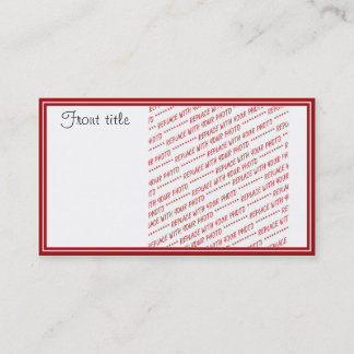 Red Trimmed Template - Add a Photo Business Card