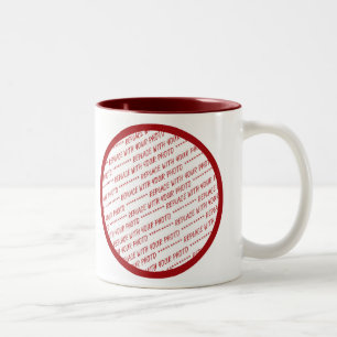Red Trimmed Template - Add a Photo Two-Tone Coffee Mug