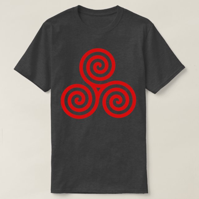 Red Triple Spiral T-Shirt (Design Front)