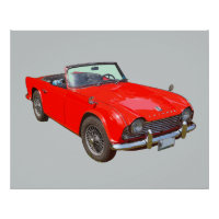 Red Triumph Tr4 Convertible Sports Car