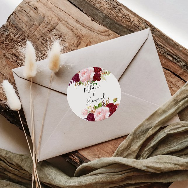 Red Tropical and Romantic Wedding Envelope Seals (Creator Uploaded)