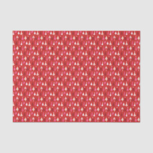 Red Tropical Christmas Palm Trees Decoupage Tissue Paper