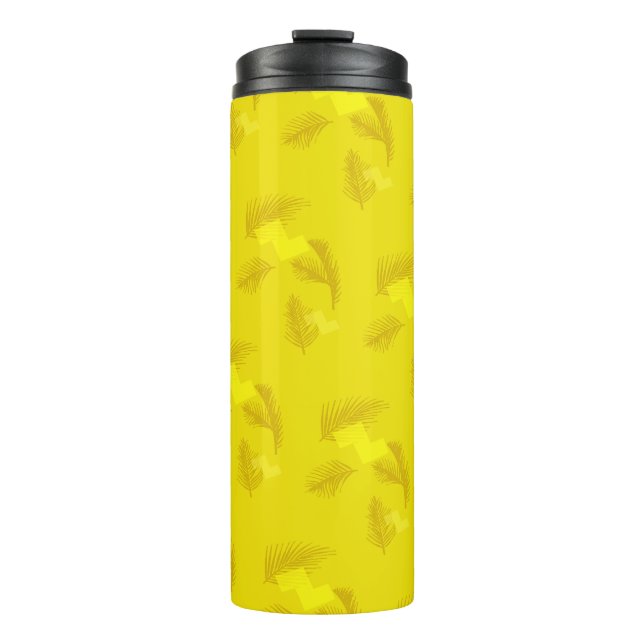 Red Tropical Foliage Light Thermal Tumbler (Front)