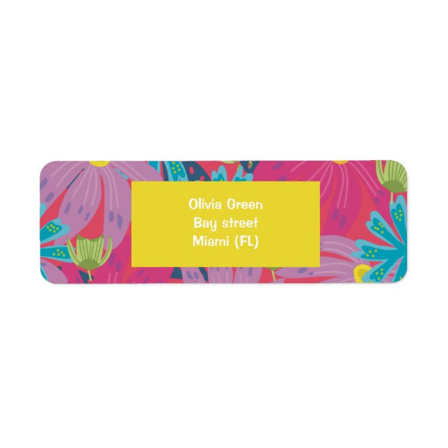 Red tropical islands modern adress label (Front)