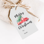 Red Truck and Tree Merry Christmas Name Gift Tags<br><div class="desc">These red truck and tree Merry Christmas name gift tags are perfect for a modern yet vintage style holiday present. The design features a classic old red pickup truck carrying a Christmas tree with the words "Merry Christmas" in a modern hand lettered font. Handwrite the name of the gift recipient...</div>