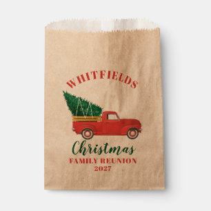 Red Truck Christmas Family Reunion Custom Favour Bag