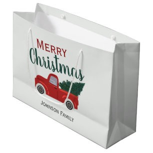 Red truck Christmas Large Gift Bag