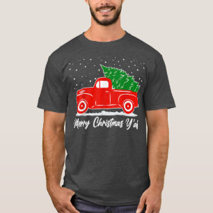 Red Truck Christmas Merry Christmas Yall T-Shirt