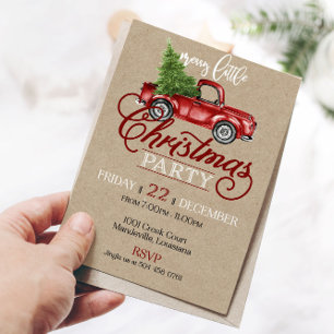 Red Truck Christmas Party Invitation