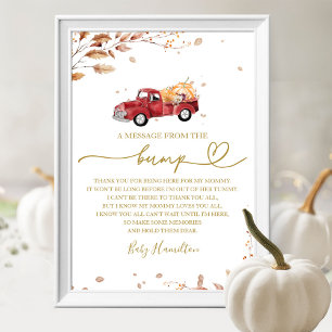 Red Truck Fall Pumpkin Message From The Bump Sign