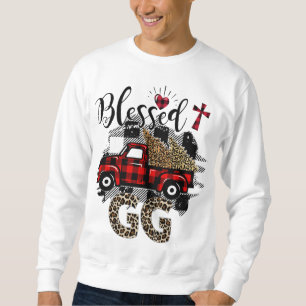 Red truck Leopard blessed gg best gift for grandma Sweatshirt